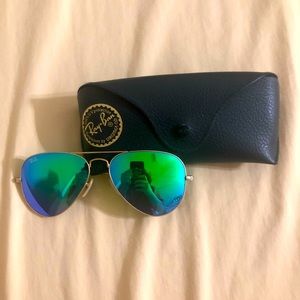 Ray ban sunglasses turquoise blue green aviators